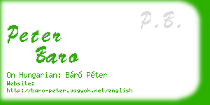 peter baro business card